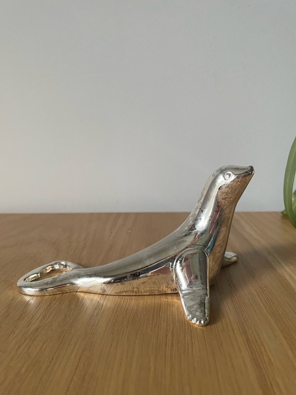 Vintage Silver-Plated Chrome Seal Sea Lion Figurine Bottle Opener